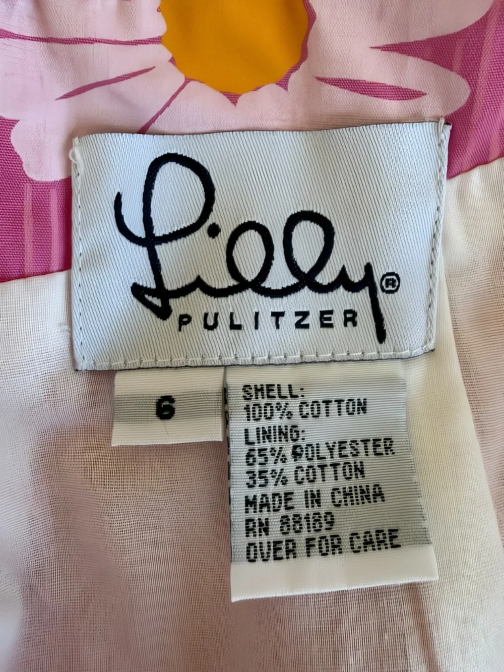 Vintage Lilly Pulitzer Strapless Pink Floral Dress Empire Waist Daisy 90s Y2K 6 - Picture 5 of 12